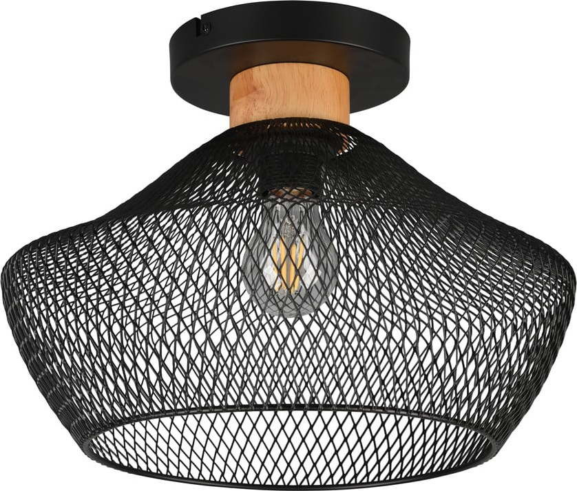 Černé stropní svítidlo s kovovým stínidlem ø 35 cm Valeria – Trio