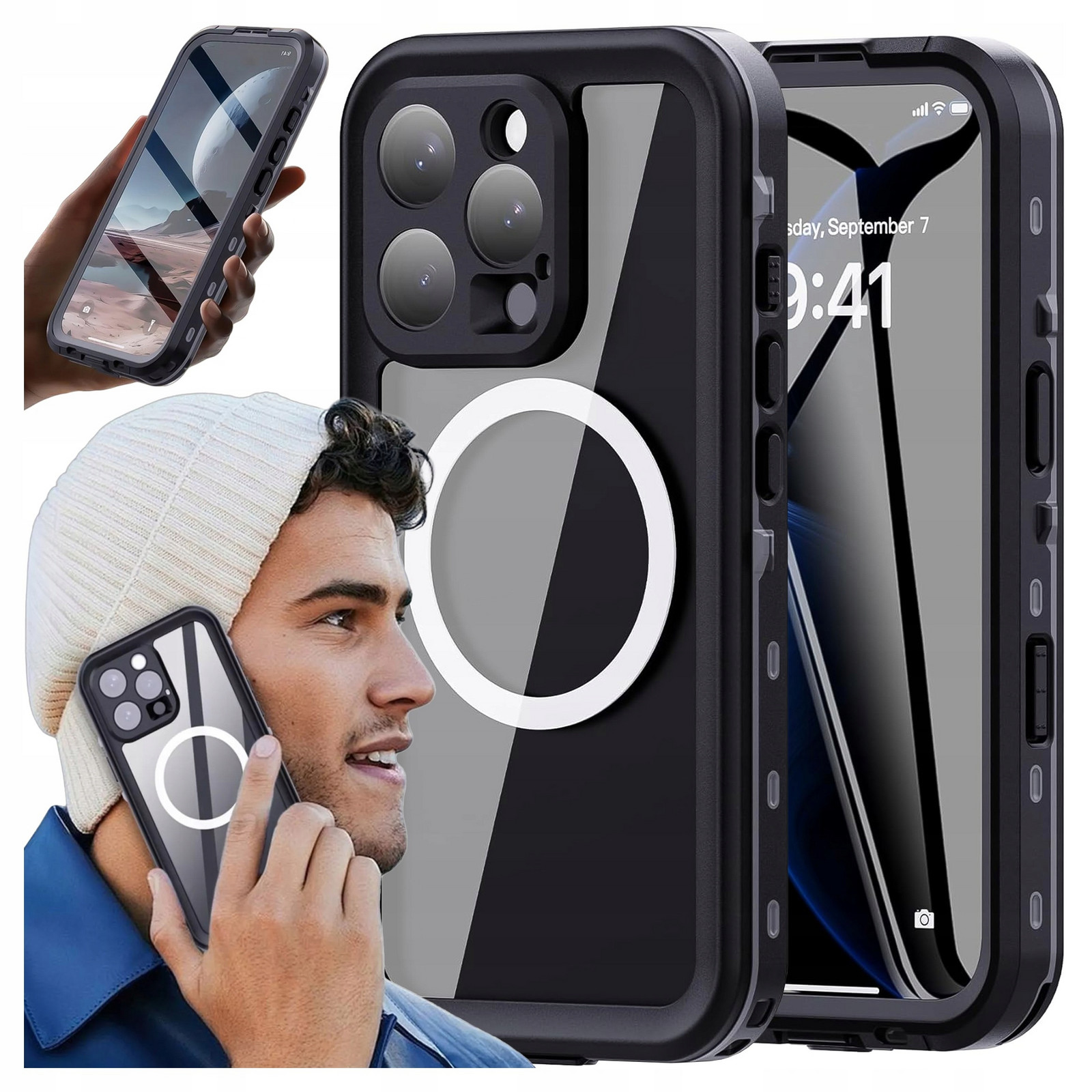 Pouzdro pro iPhone 16 Pro Pancéřové voděodolné 68 Kryt Armor Case cover 360