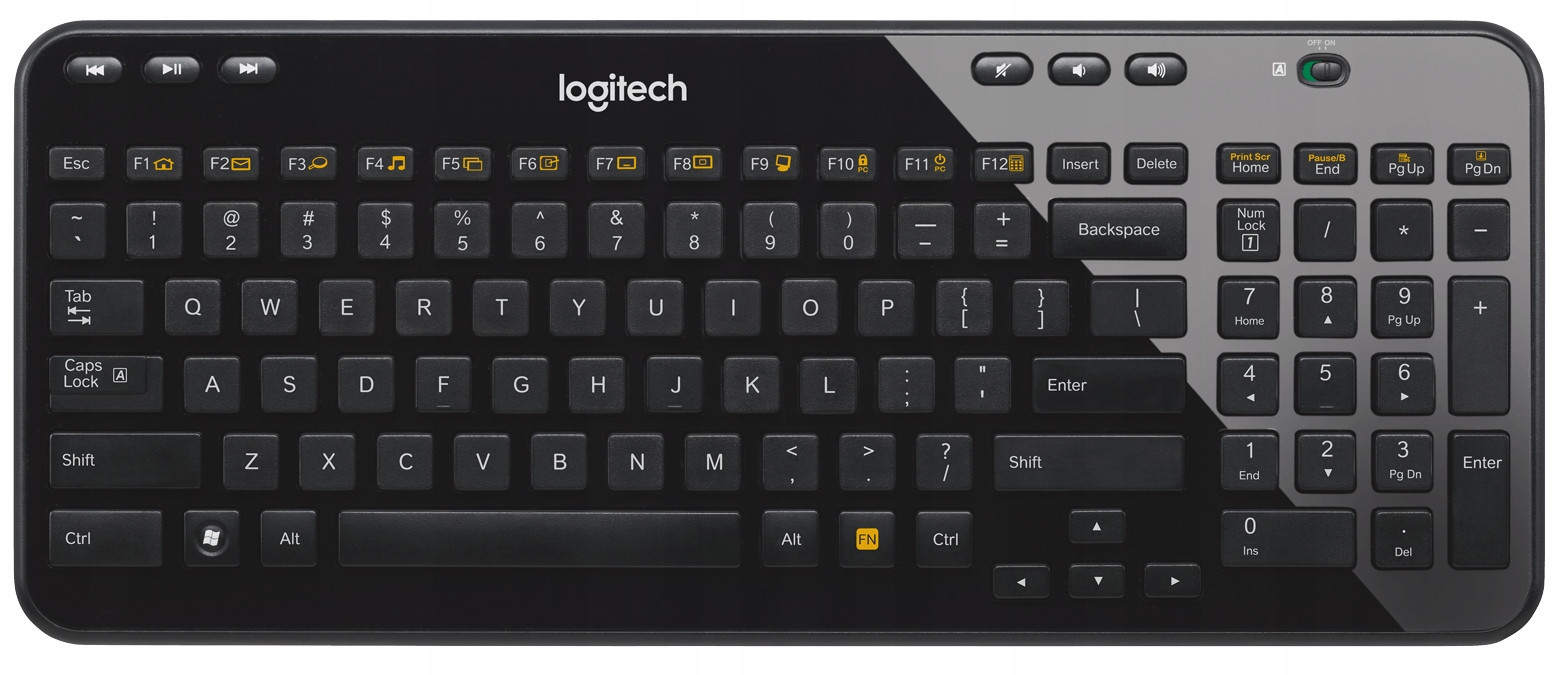 Klávesnice Logitech K360 Bezdrátová Glossy Black Stvořená Pro Psaní