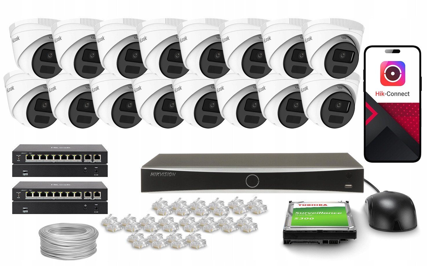 Monitorovací sada HiLook by Hikvision 16x IPCAM-T6-30DL 6MPx Disk 2TB