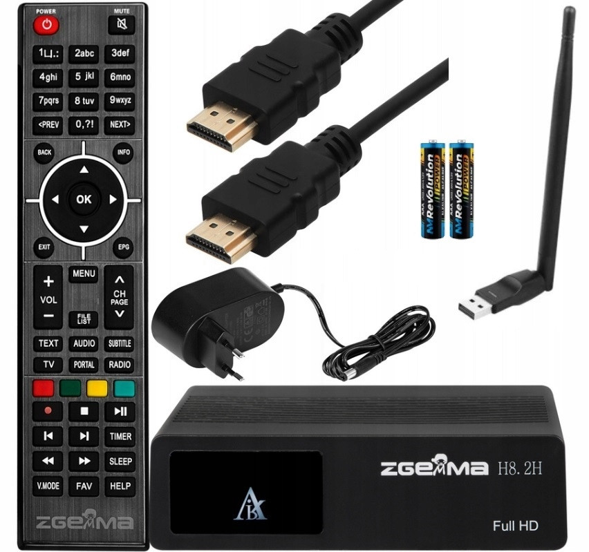 Tuner Zgemma H8.2H DVB-T2 Hevc ENIGMA2 E2 WiFi Adaptér