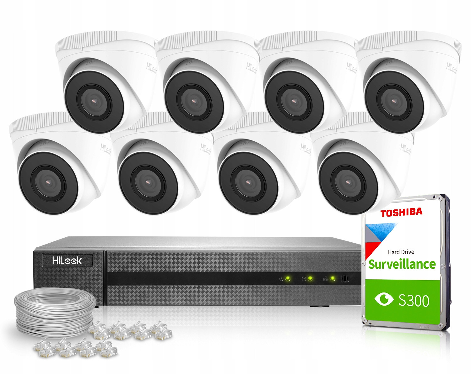 Monitorovací sada HiLook by Hikvision Nvr 8CH 5MP/8P 8x IPCAM-T5 Disk 2TB