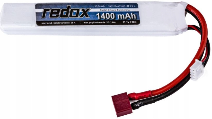 Akumulátor Lithium Polymerová LiPo Redox 1400mAh 11,1V 20C Integrovaný Balíček