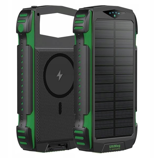4smarts Solární powerbanka TitanPack Rugged UltiMag 20000mAh zelená/zelená 5