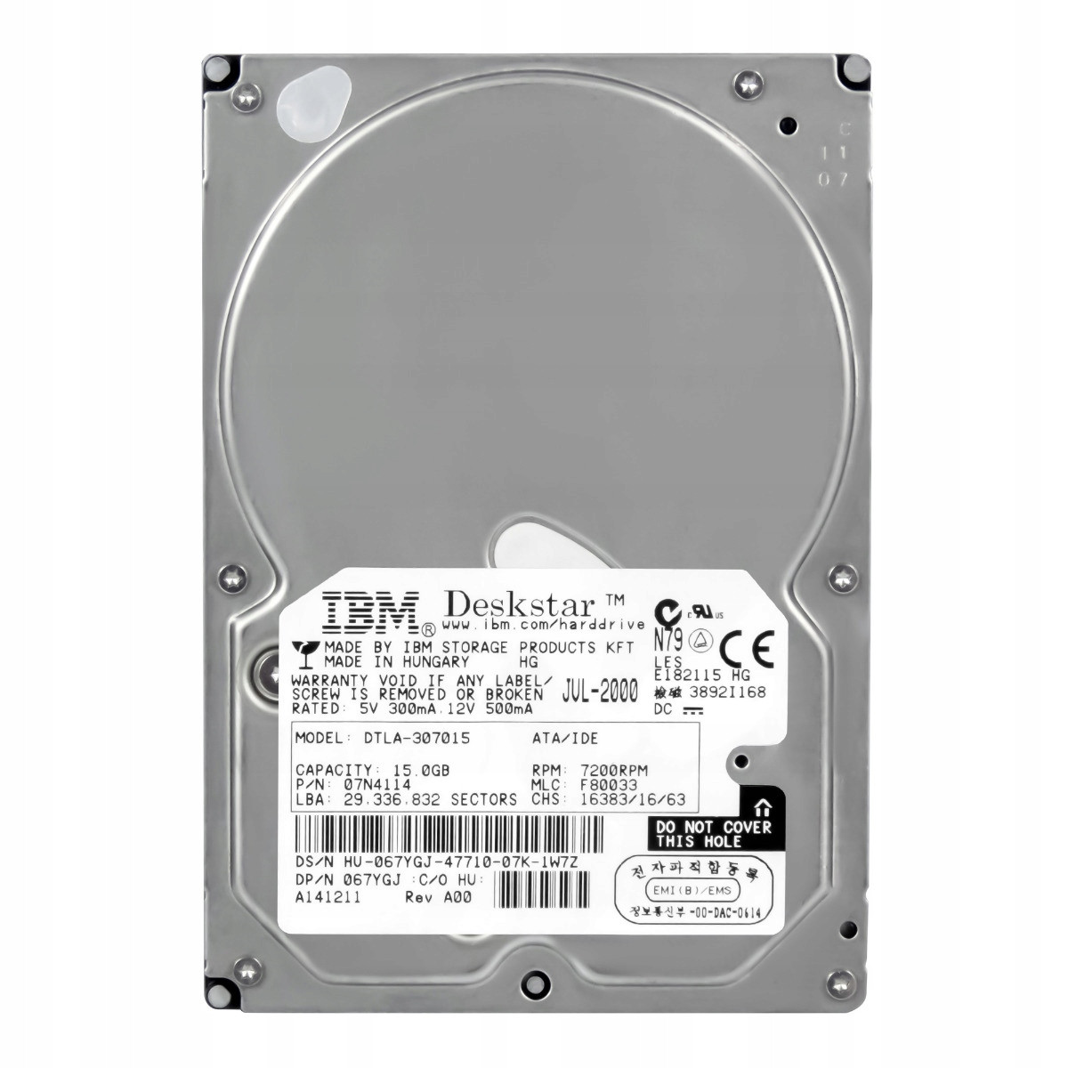 Ibm 07N4114 15GB 7.2K 2MB Ata 3.5'' DTLA-307015