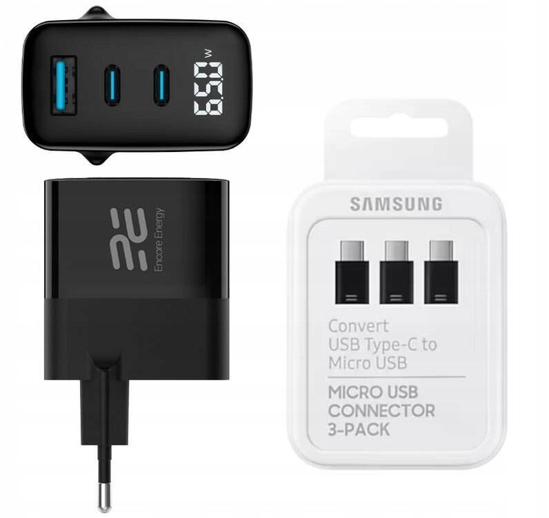 Nabíječka do sítě pro telefon Usb-a Usb-c 65W GaN+ Kabel Samsung Combo Usb