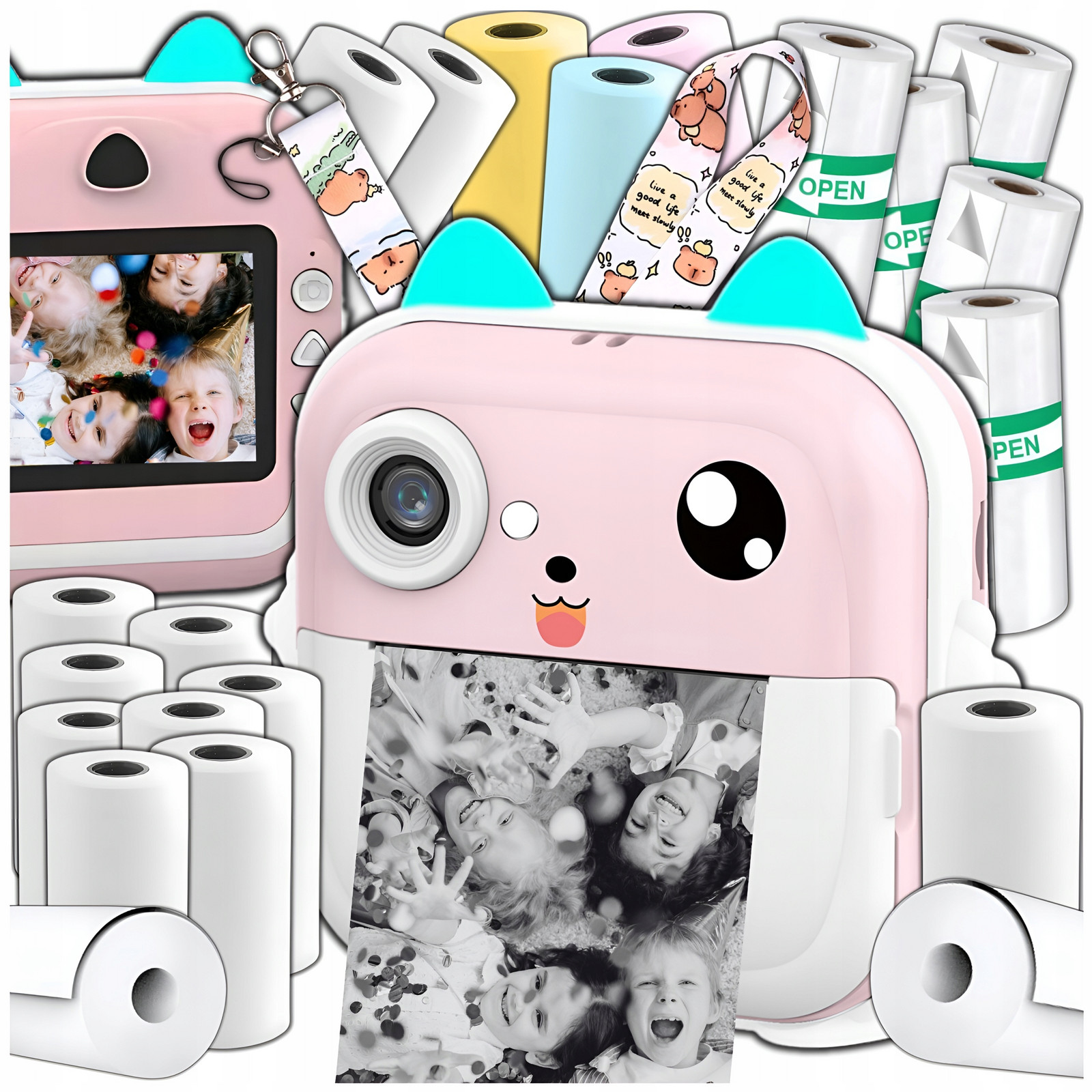 Mini Tiskárna Tiskový Instantní Digitální Fotoaparát Pro Děti 21 Rolí