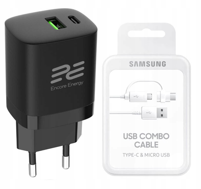 Nabíječka telefonu Usb C síťová 30W Qc 4.0 Kabel Samsung Combo Usb