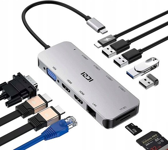 Levná Dokovací Stanice Pro Připojení Usb Notebooku Dell Nabíjí Usb-c