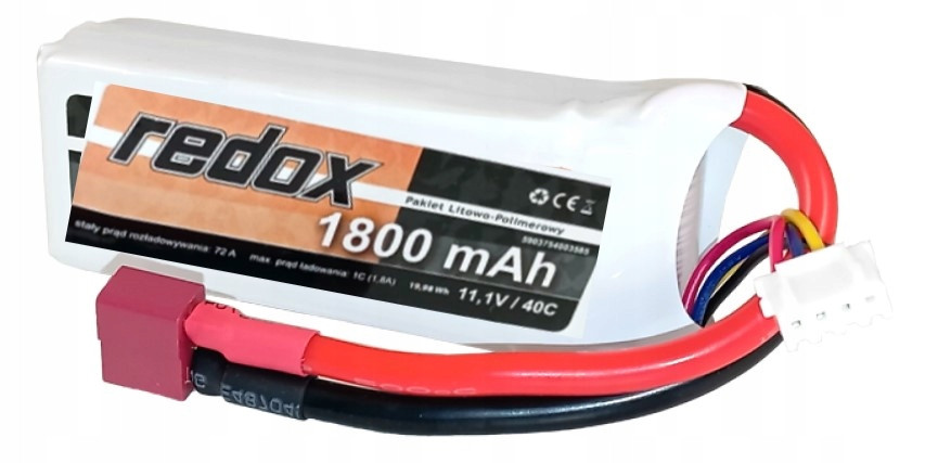 Akumulátor Lithium Polymerová LiPo Redox 1800mAh 11,1V 40C Dean Balíček pro Rc