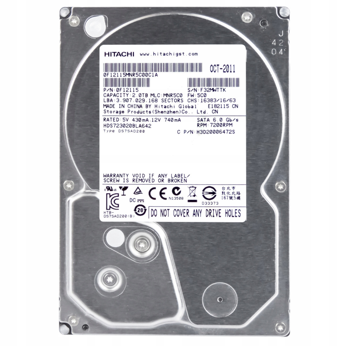 DeskStar 7K3000 2TB Sata III 7.2K 64MB 3.5'' HDS723020BLA642