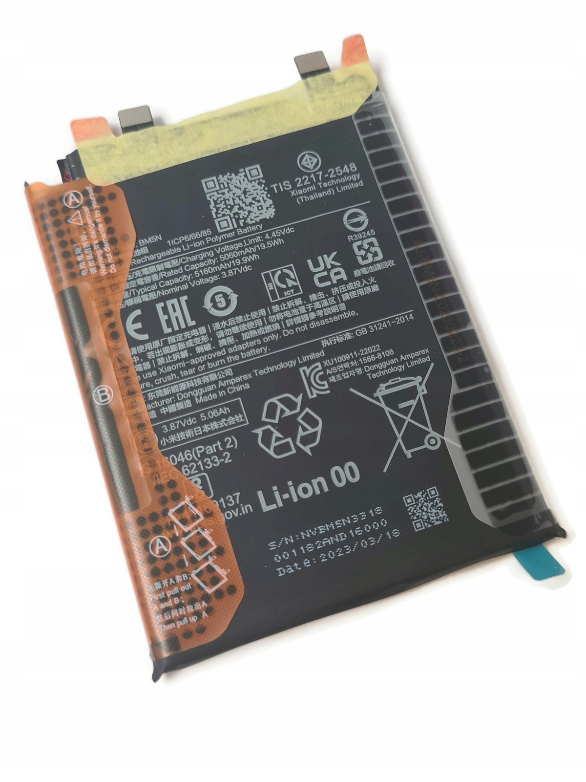 Org Nová originální baterie BM5N akumulátor pro Xiaomi Poco F5 Pro 5160 mAh