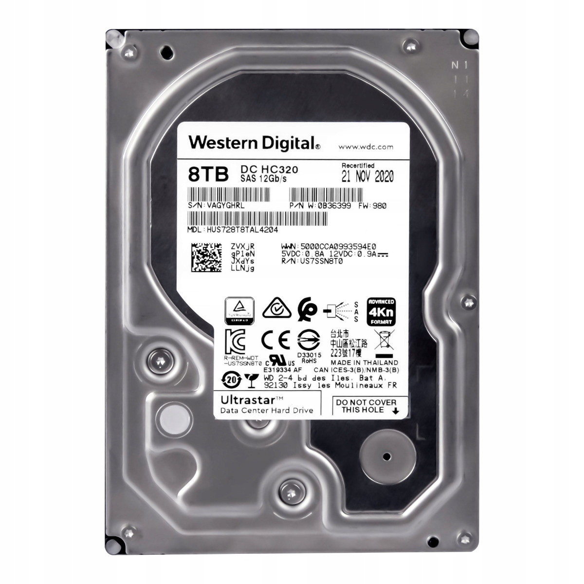 Wd UltraStar DC HC320 8TB 7.2K 256MB SAS-3 3.5'' HUS728T8TAL4204