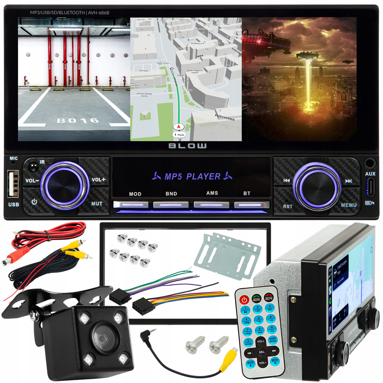 Autorádio 2-DIN Dotykové Usb-c Bluetooth Wifi Couvací Kamera IP67