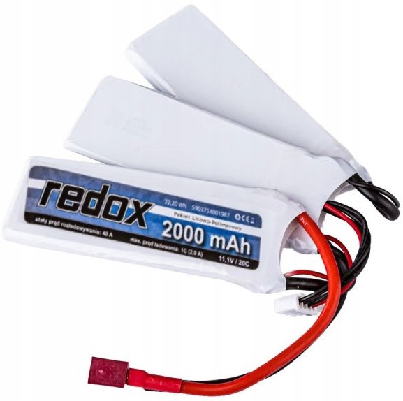 Akumulátor Lithium Polymerová LiPo Redox 2000mAh 11,1V 20C Rozdělená 1+1+1