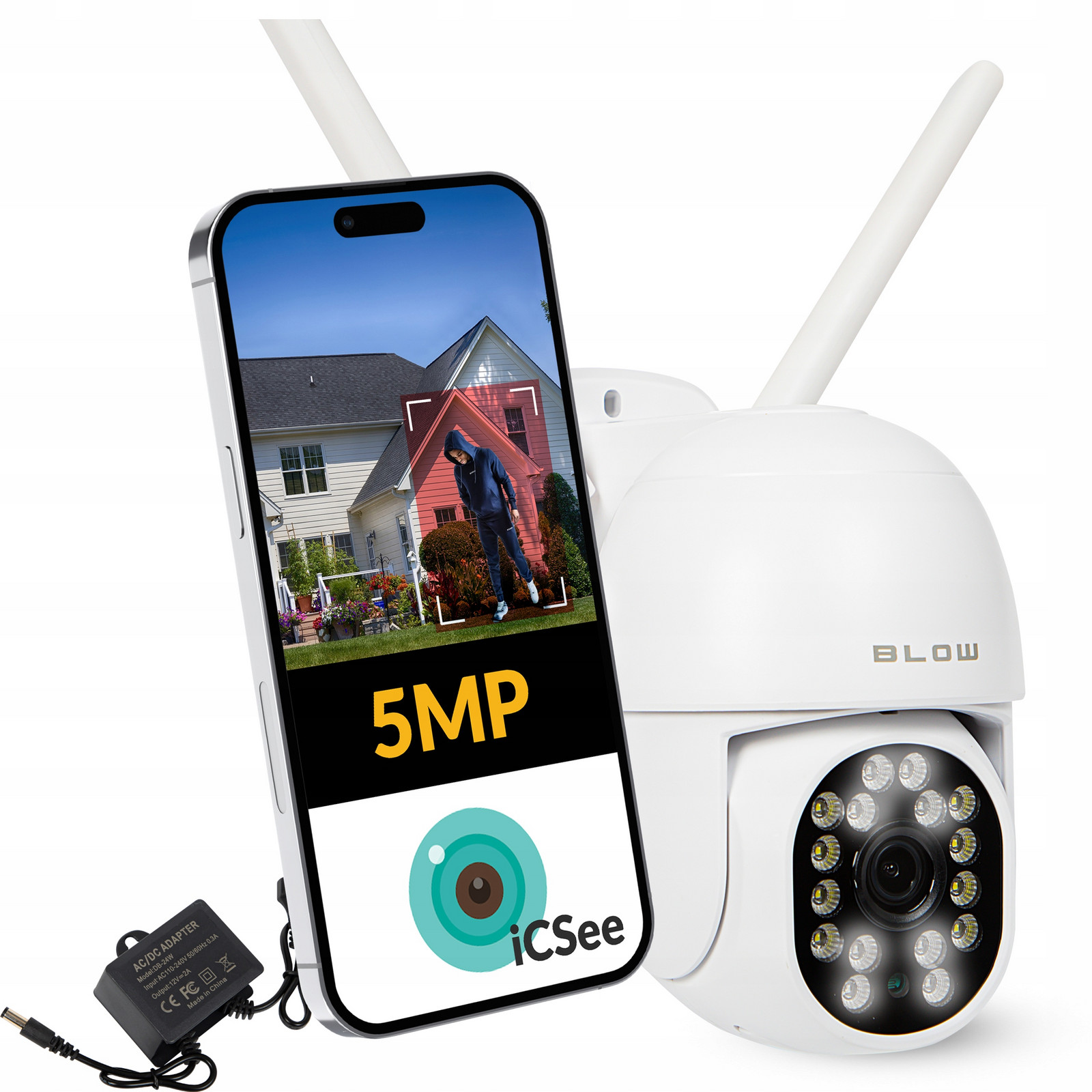 Venkovní Otočná Blow Wifi Ip 5MP Ultra Hd Audio Kamera IP66 Icsee Smart