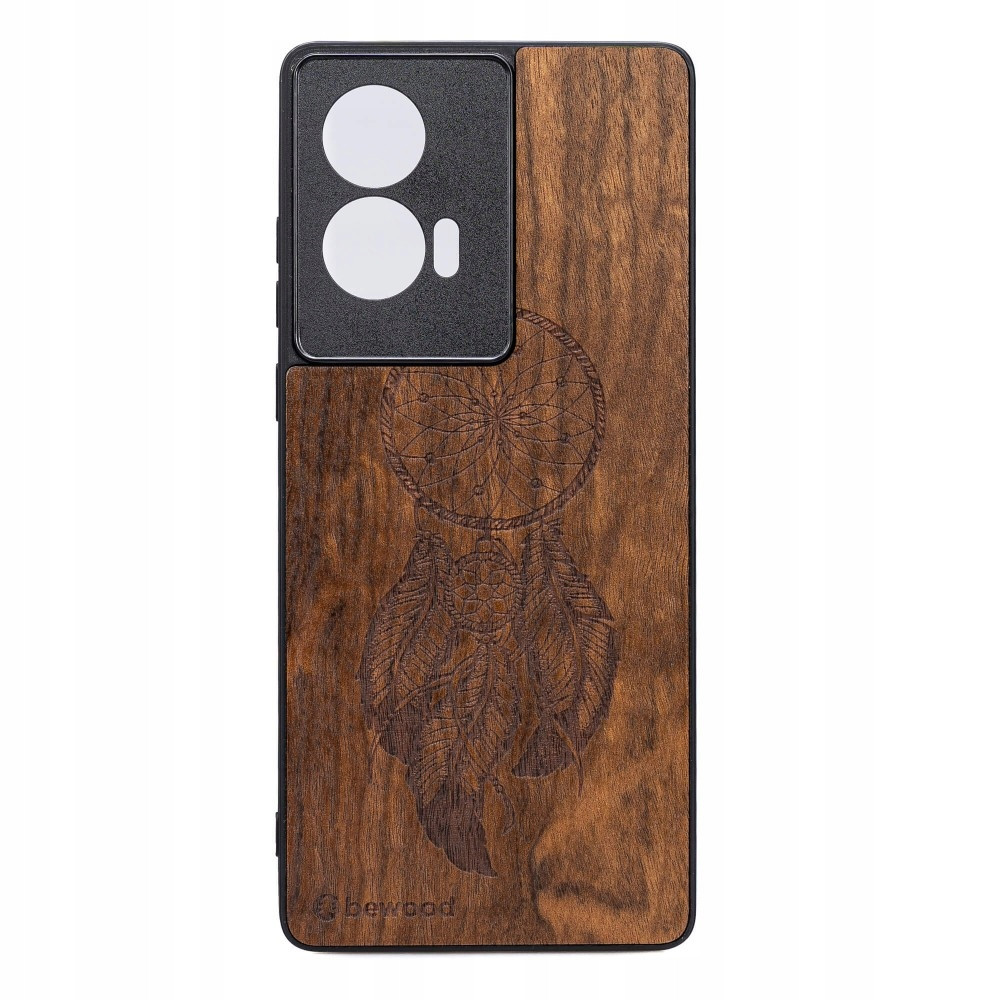 Dřevěné Pouzdro Bewood pro Motorola Edge 50 Fusion Lapač Snů Imbuia