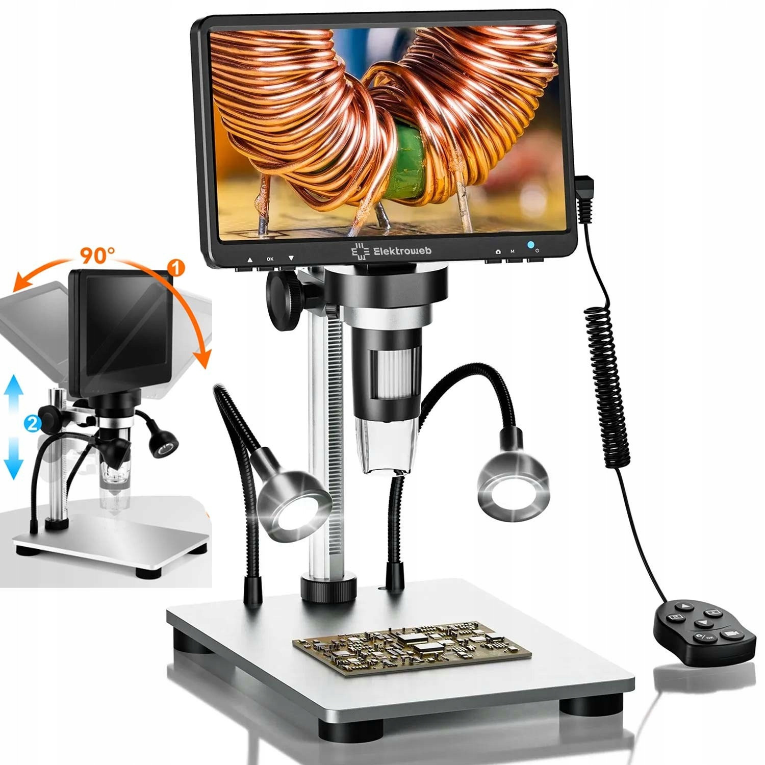 Digitální mikroskop Elektroweb OptiMAX LCD Hd 1800p Zoom 1200x 2xLED dálkové ovládání