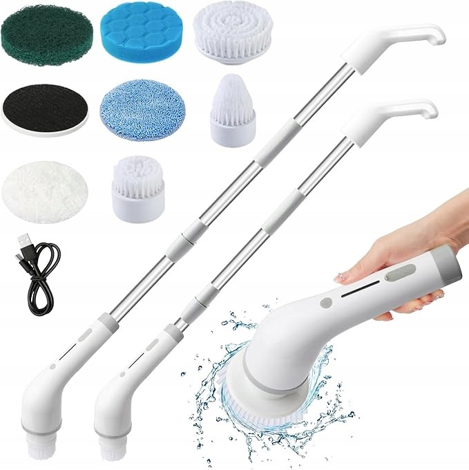 Elektrický Rotační Kartáč 8 Hrotů 6 Úhlů Nastavitelná Délka