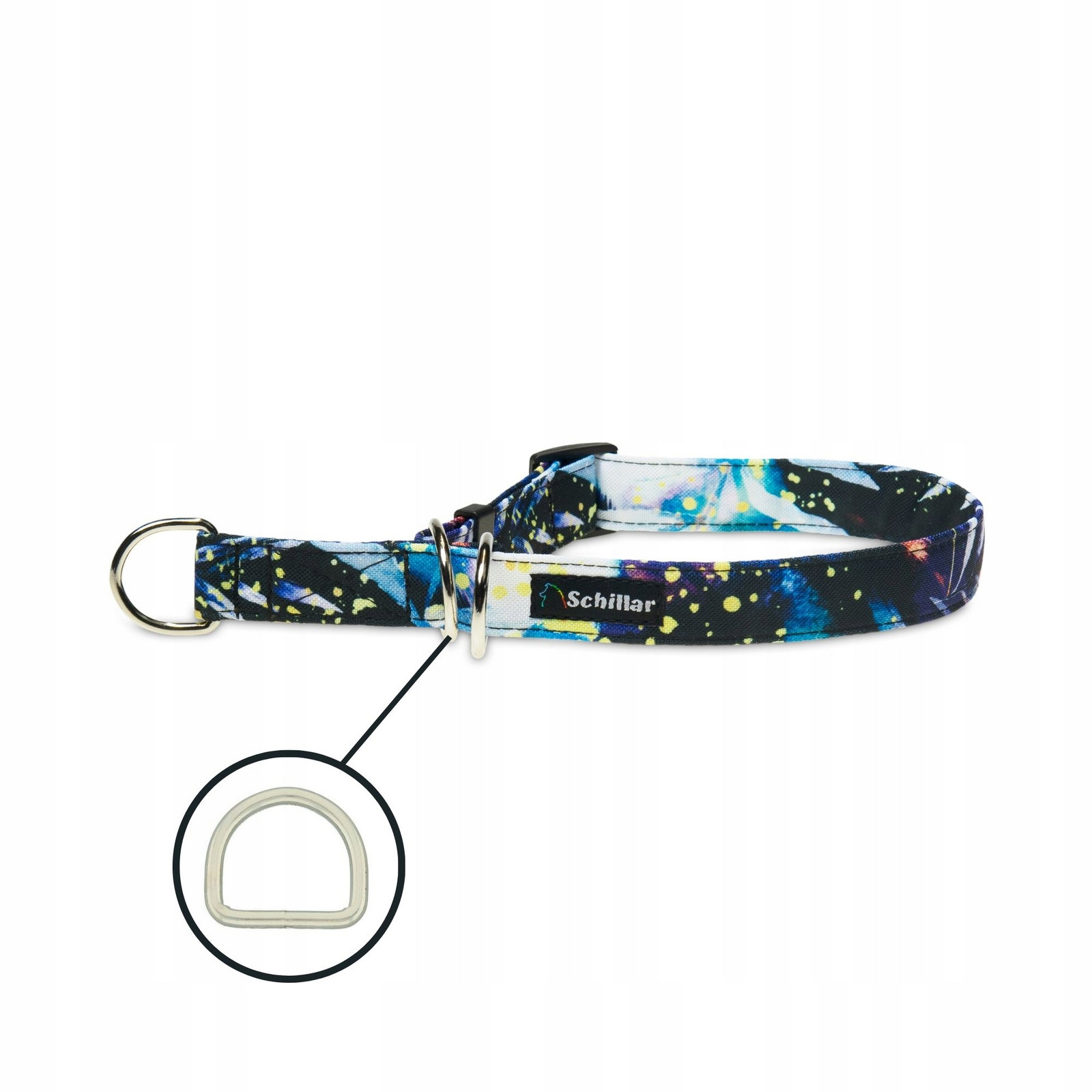 Polostahovací obojek pro velkého psa barevné fantazijní listy L XL 40-60cm