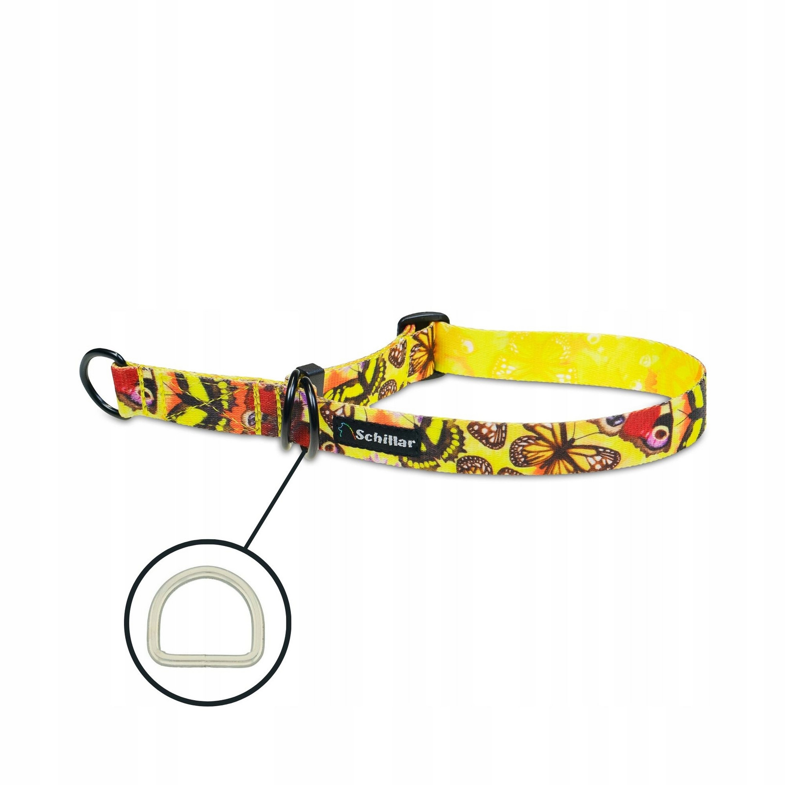 Polostahovací obojek pro velkého psa žlutý forever young L XL 40-60cm