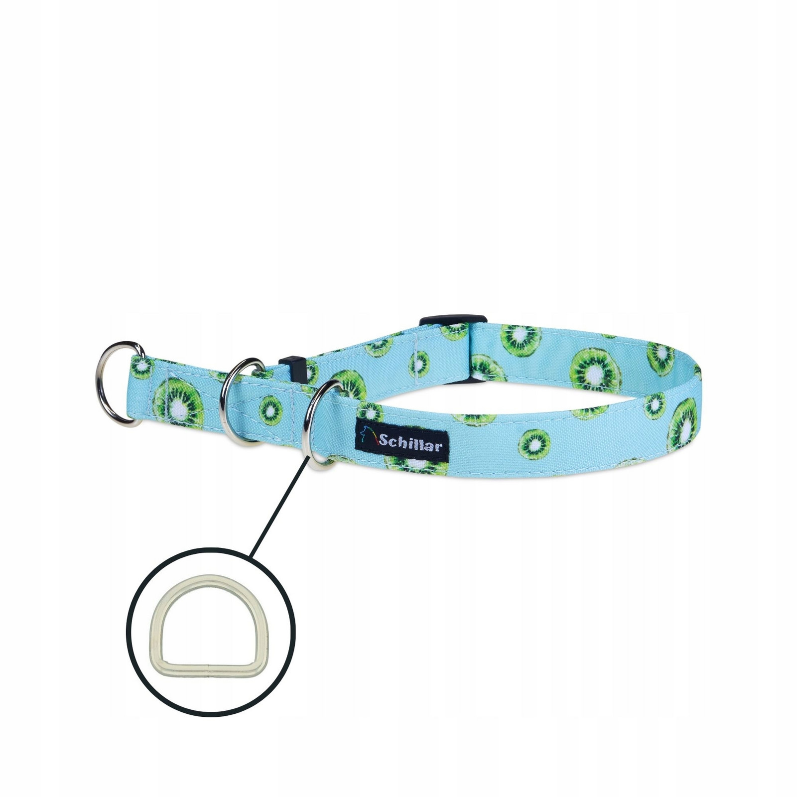 Polostahovací obojek pro velkého psa barevný mátový kiwi L XL 40-60cm