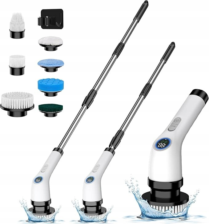 Apkezel Elektrický Čisticí Kartáč 7 Hlavic Nastavitelná Rukojeť