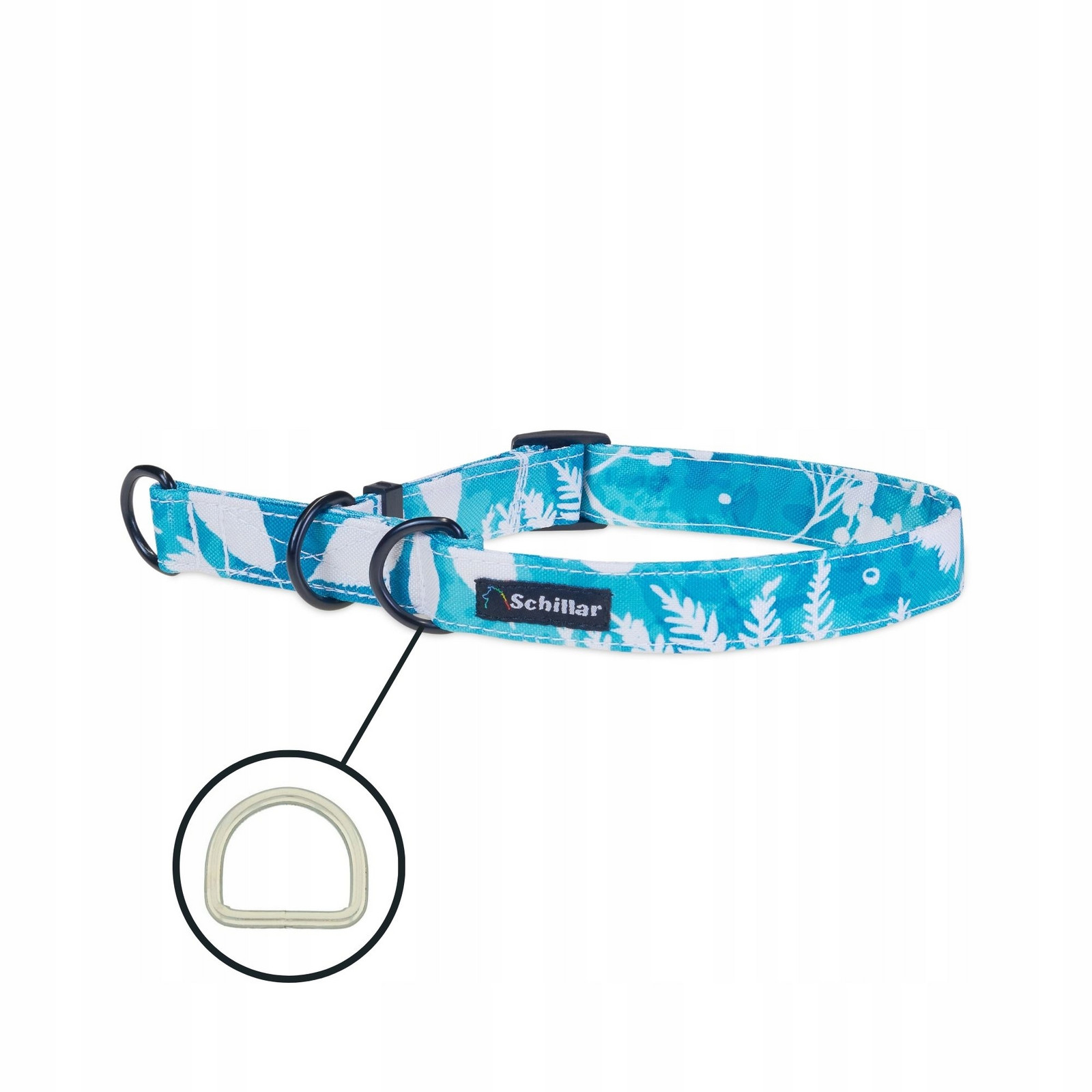 Polostahovací obojek pro velkého psa barevné mátové rostliny L XL 40-60cm