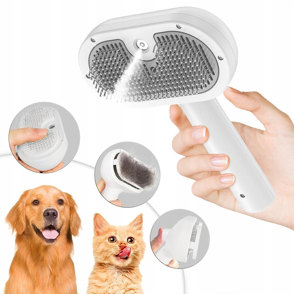 Elektrický Parní kartáč na Česání srsti psa kočky Samočistící