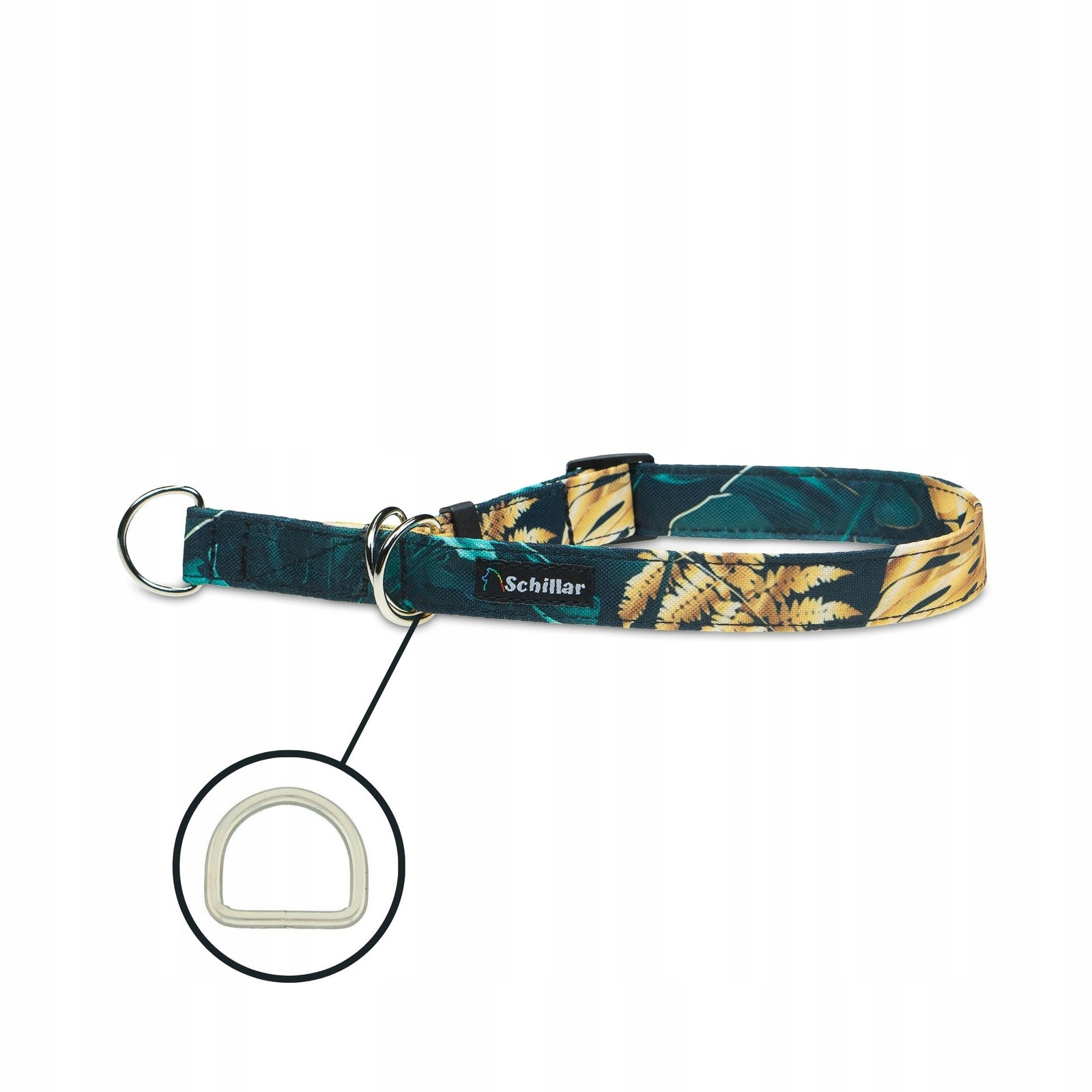 Polostahovací obojek pro velkého psa emerald & golden leaves L XL 40-60cm