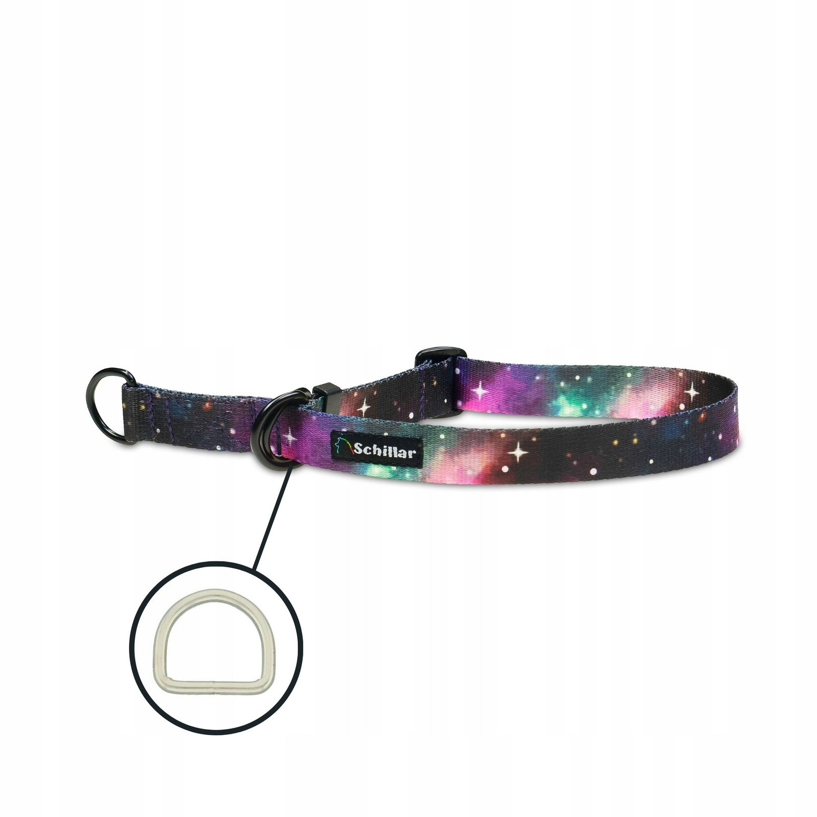 Polostahovací obojek pro velkého psa barevná galaxie horizon L XL 40-60cm