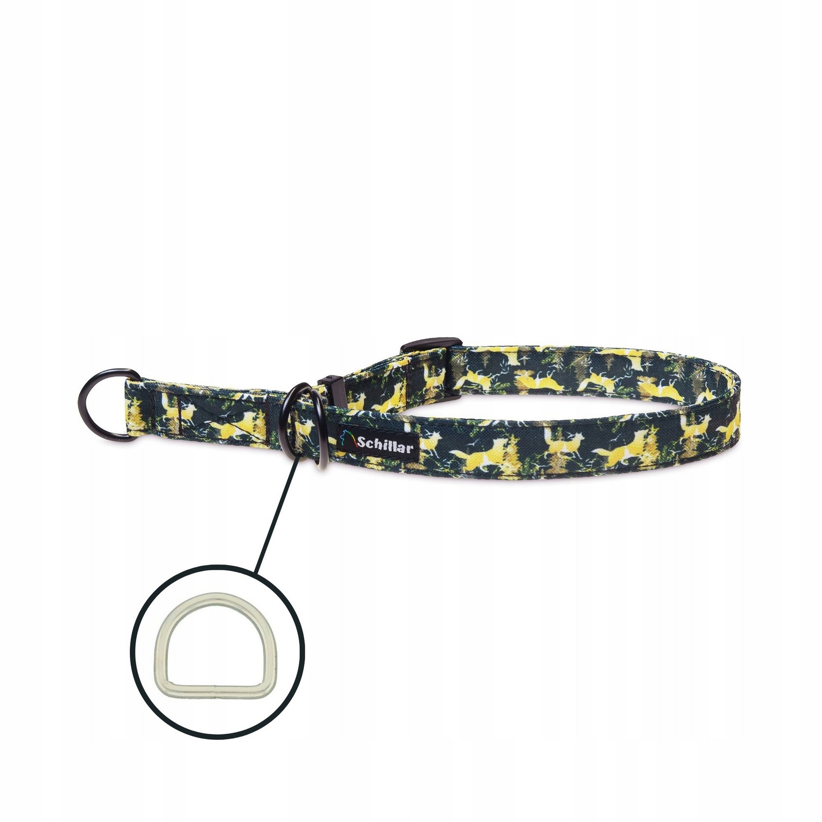 Polostahovací obojek pro velkého psa barevné zlaté lišky L XL 40-60cm