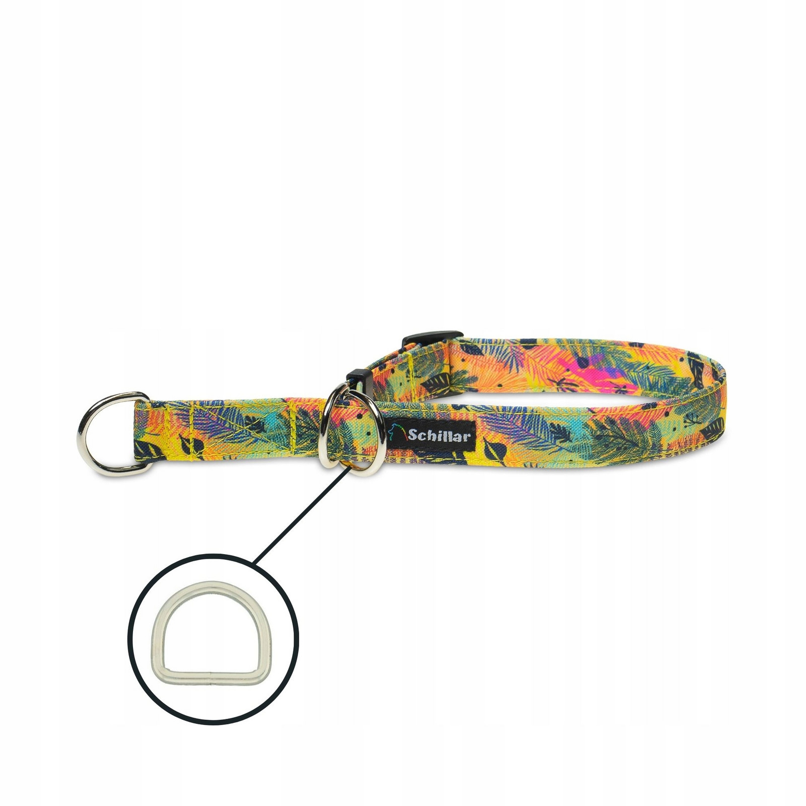 Polostahovací obojek pro velkého psa žlutý barevný vítr L XL 40-60cm