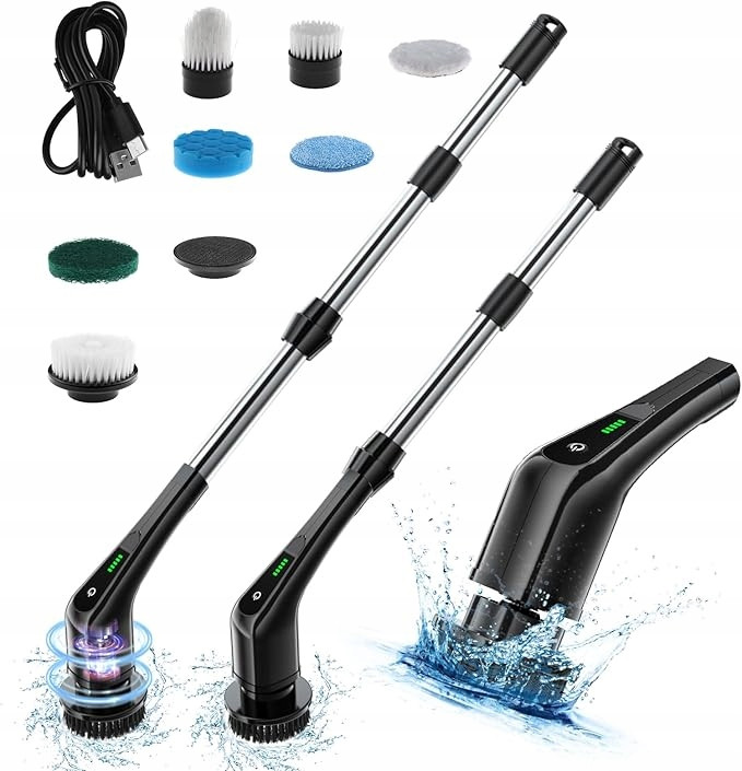 Elektrický Rotační Kartáč 7 Hlav Displej Nastavitelná Rukojeť