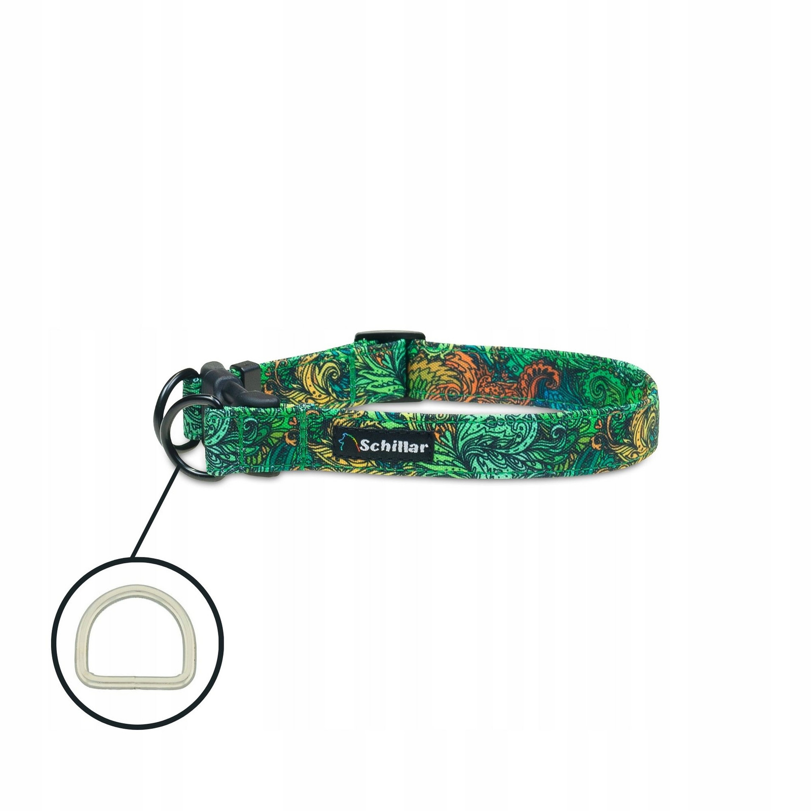 Obojek na přezku double lock pro velkého psa wavy grass L XL 40-60cm