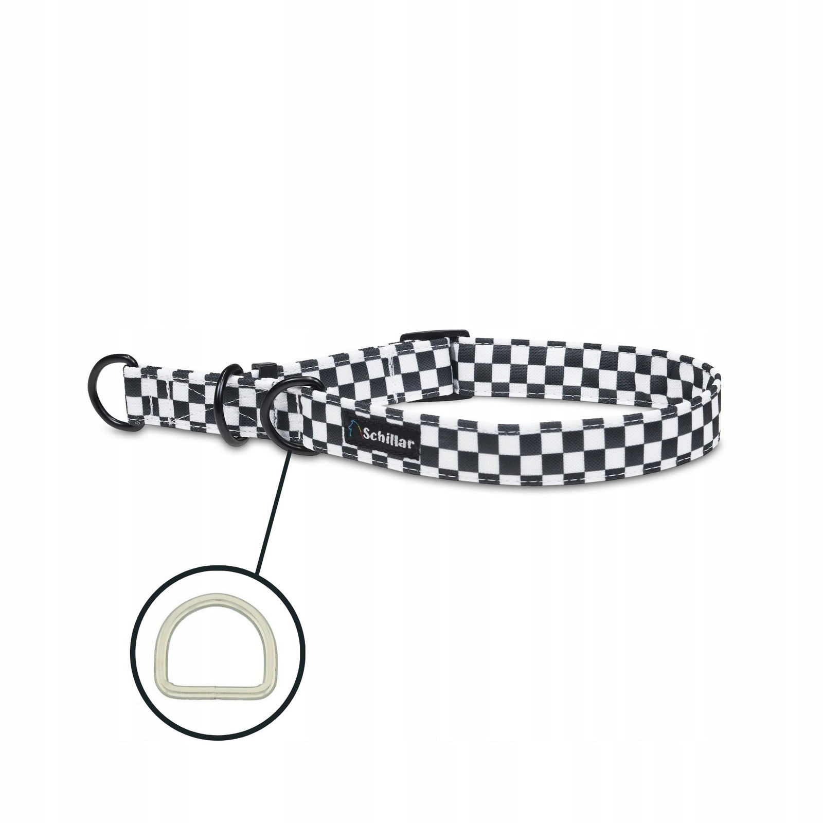 Polostahovací obojek pro velkého psa barevná šachovnice L XL 40-60cm