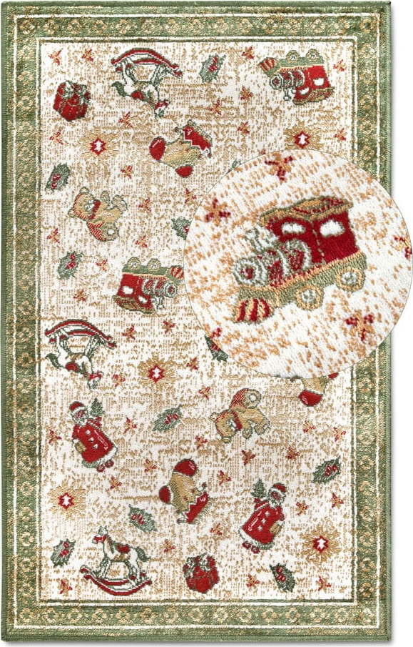 Zelený koberec s vánočním motivem s příměsí bavlny 50x80 cm Toy's Delight Green Christmas – Villeroy&Boch