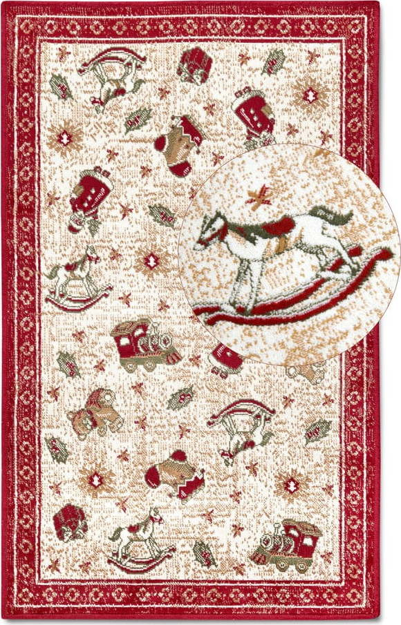 Červený koberec s vánočním motivem s příměsí bavlny 50x80 cm Toy's Delight Red Christmas – Villeroy&Boch