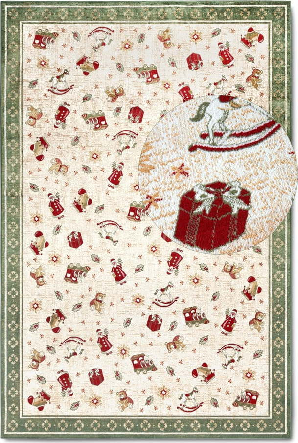 Zelený koberec s vánočním motivem s příměsí bavlny 160x230 cm Toy's Delight Green Christmas – Villeroy&Boch