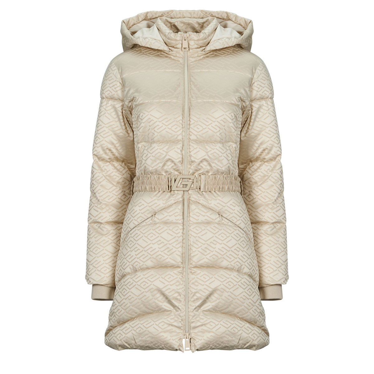 Guess  SELINE LOGO MIDI PUFFER  Béžová