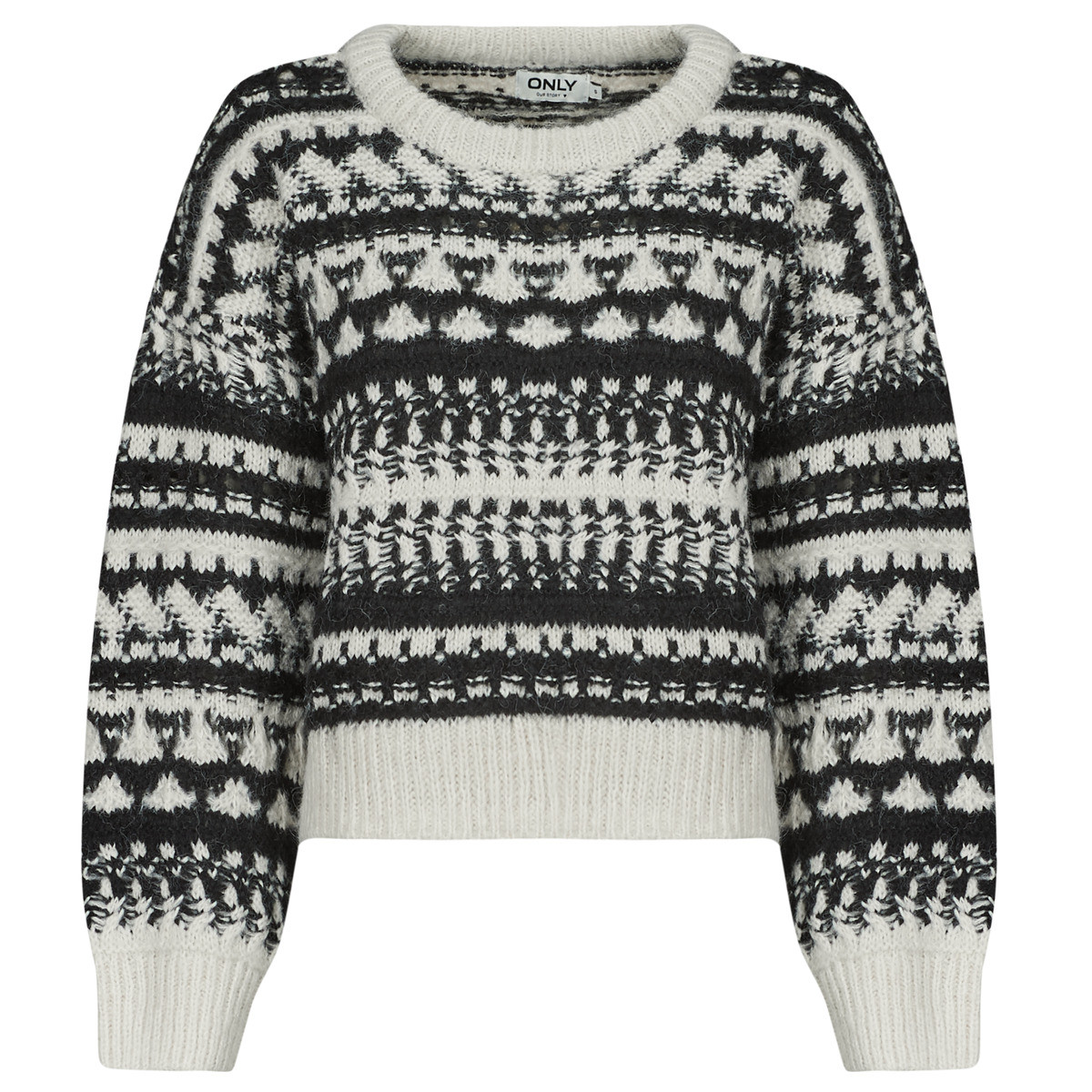 Only  ONLALAIA LIFE LS O-NECK PRM KNT  Černá