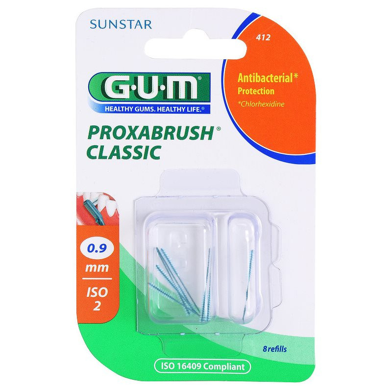 G.U.M Proxabrush Classic náhradní mezizubní kartáčky v blistru 8 ks 0,9 mm (Interdental Brush) 8 ks