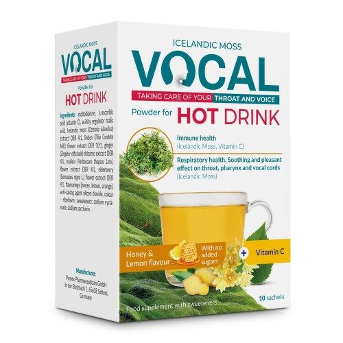 Vocal Hot drink s příchutí med & citron 10 sáčků