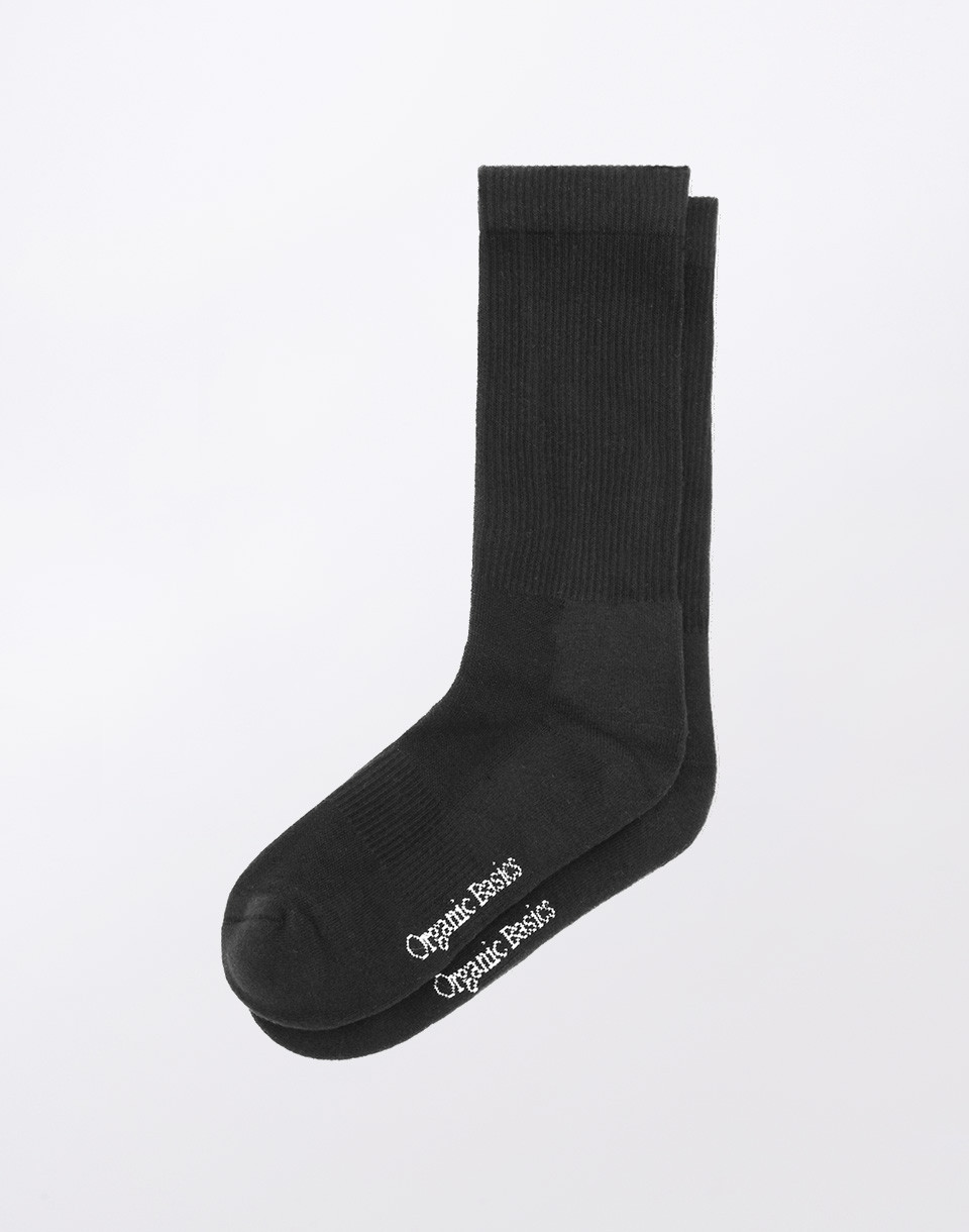 Organic Basics Core Tennis Crew Socks 2-pack Black 35-38