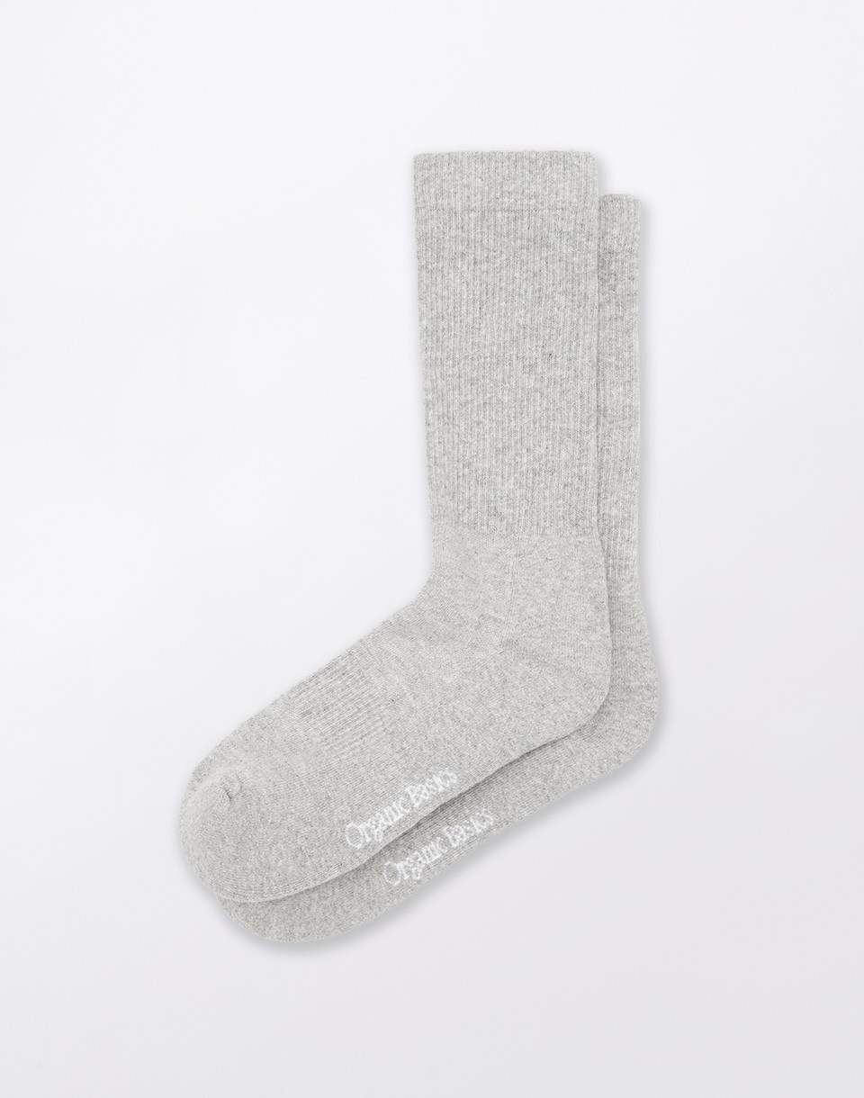 Organic Basics Core Tennis Crew Socks 2-pack Grey 35-38