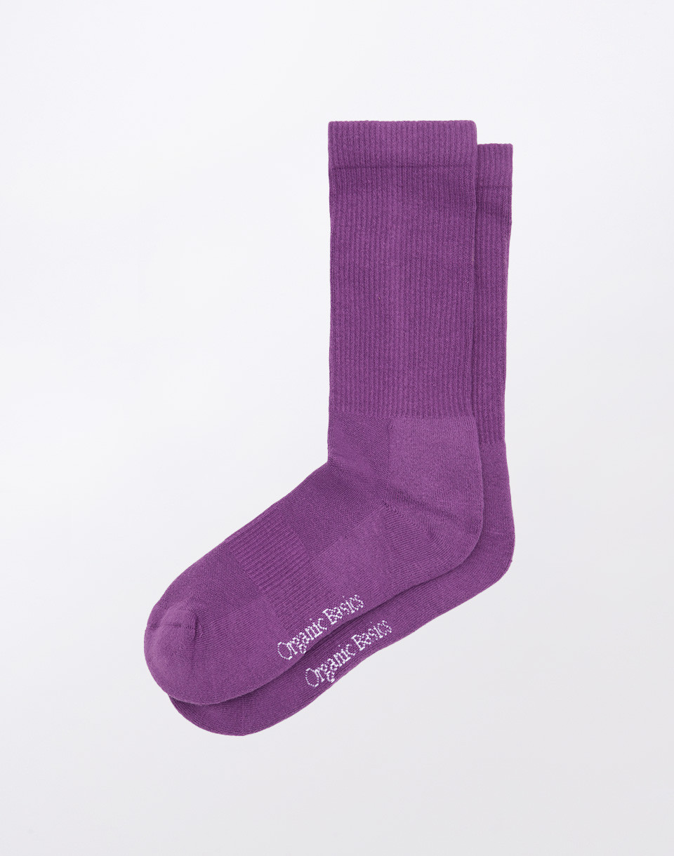 Organic Basics Core Tennis Crew Socks 2-pack Aubergine 35-38