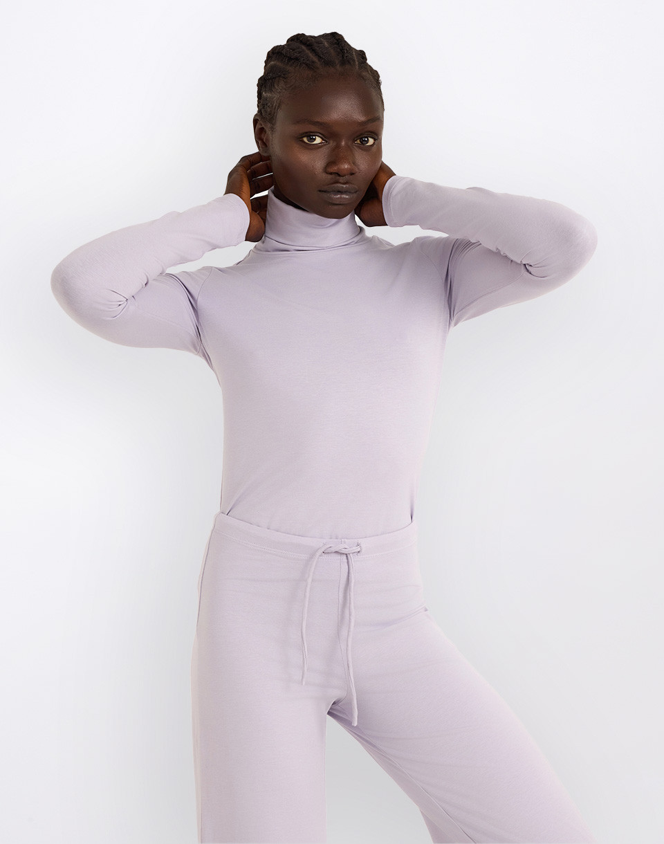 Organic Basics Everyday Turtleneck Soft Lilac XS