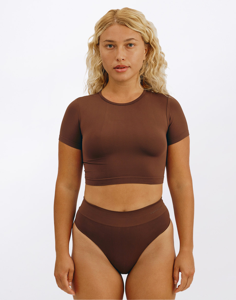 Organic Basics Smooth Thong Walnut XS