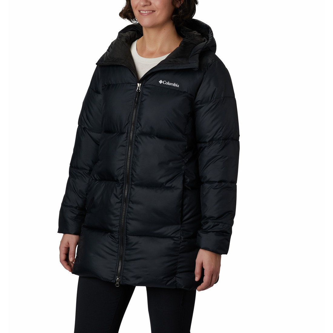 Dámská zimní bunda Columbia Puffect™ II Mid Hooded Jacket Velikost: L / Barva: černá