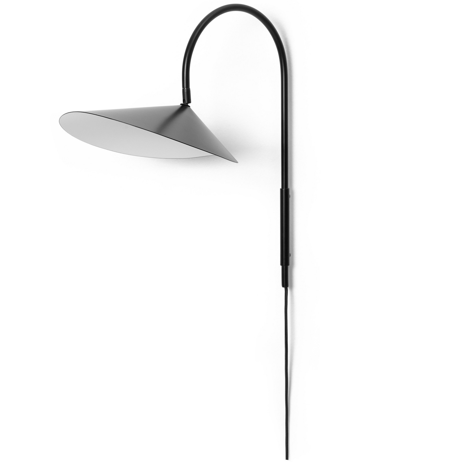 Nástěnná lampa ARUM 26 cm, černá, hliník, ferm LIVING